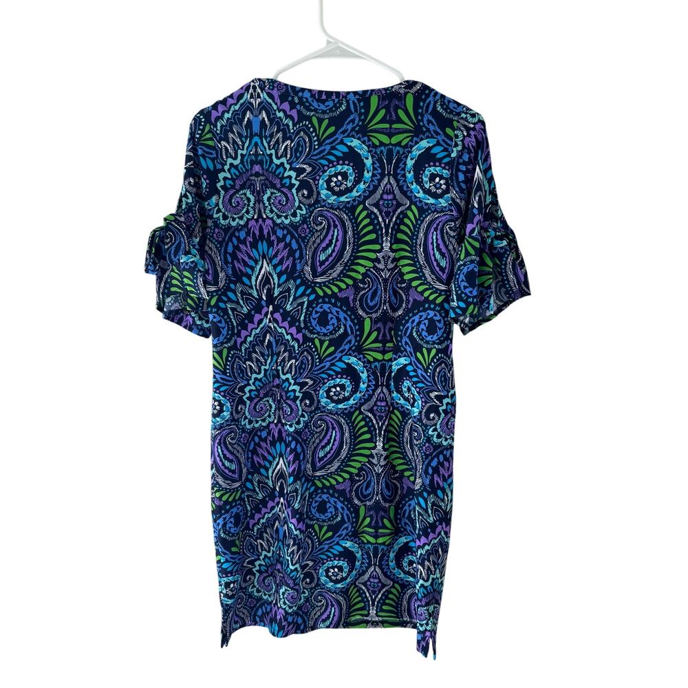 Jude Connally Cory Dress V-Neck Tie Sleeves Paisley Print Size Small - Picture 6 of 6